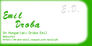 emil droba business card